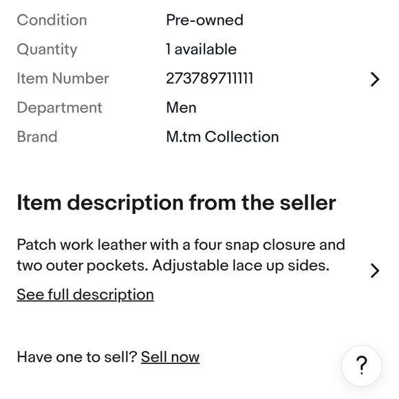 Diamond Plate Buffalo Genuine Leather Motorcycle Vest, sz 3X - Picture 9 of 10